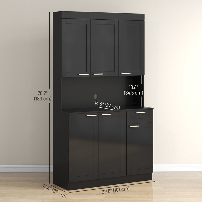 HOMCOM Kitchen Pantry Storage Cabinet with Adjustable Shelf and Drawer
