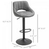 HOMCOM Bar Stools Set of 2 Swivel Adjustable Counter Height Barstools