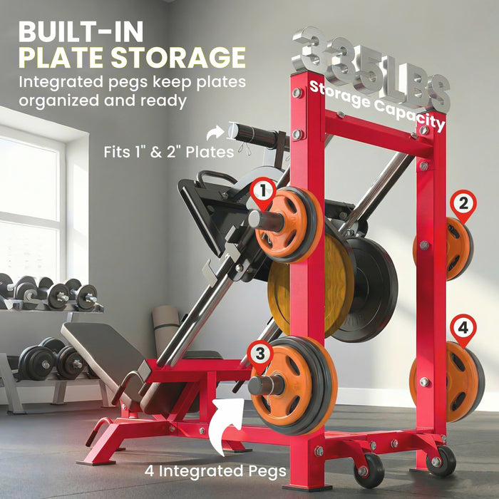 Soozier Adjustable Leg Press Machine with Wheels & Calf Block for Home Gym