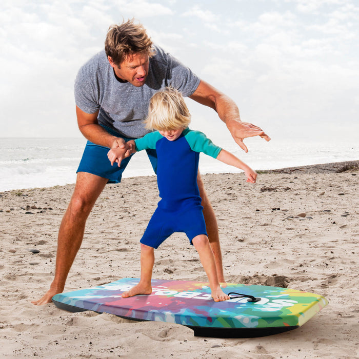 Costway 37\" Lightweight Body Board With Eps Core Xpe Deck Hdpe Bottom Crescent Tail Colorful