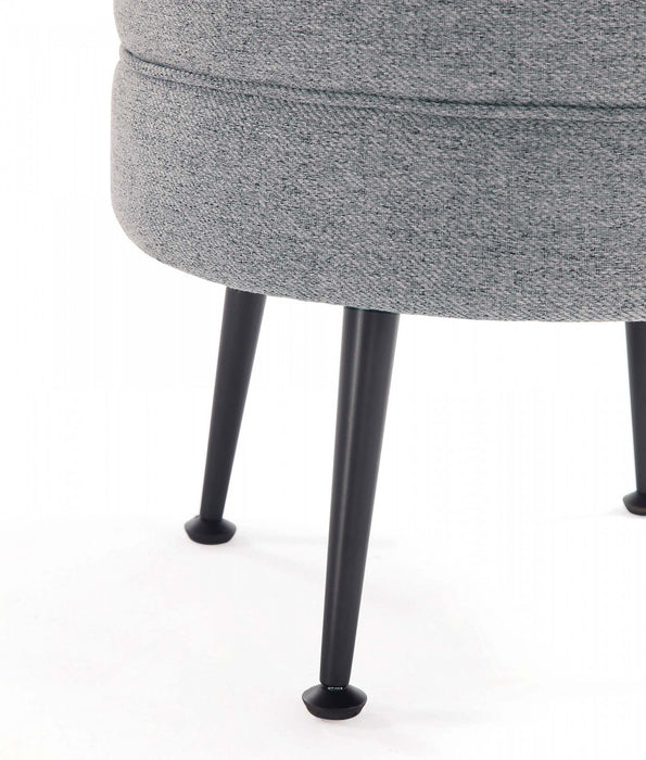 Bailey Mid-Century Modern Upholstered Accent Ottoman in Gray
