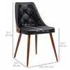 HOMCOM Modern Dining Chairs Set of 2, Solid Wood Back and Steel Legs