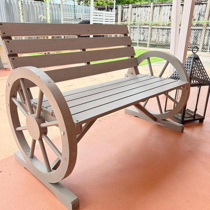 Outsunny 50\" Outdoor Metal Garden Bench With Vintage Bird Pattern