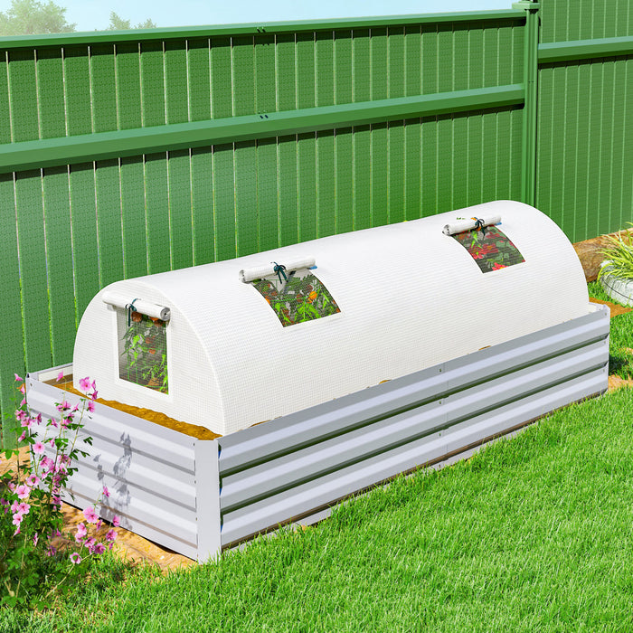 Outsunny Mini Greenhouse with Mesh Windows, Tunnel Growing Tent, White