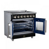 Forno Massimo 36 Inch French Door Electric range, 5 radiant burners, 5.36 cu.ft., Black - FFSEL6955-36BLK Electric Range | Cuisiniere electrique Massimo de 36 po a portes francaises, 5 foyers, 5,36 pi³, noir – FFSEL6955-36BLK