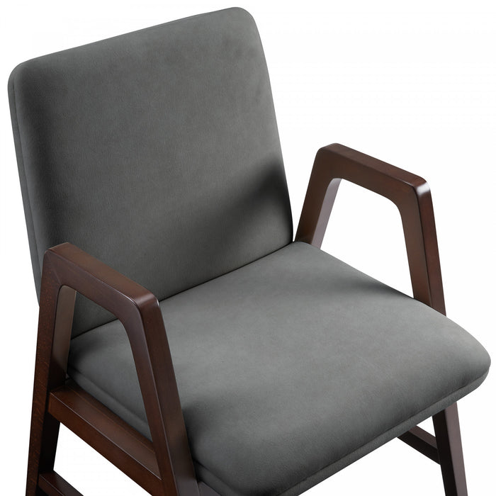 Stella Modern Velvet Wood Armchair in Graphite - Set of 4