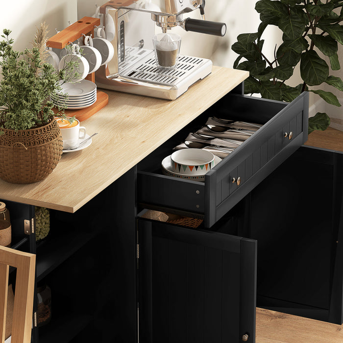 41\" Sideboard Buffet Cabinet with Storage Drawer, Adjustable Shelf, Black
