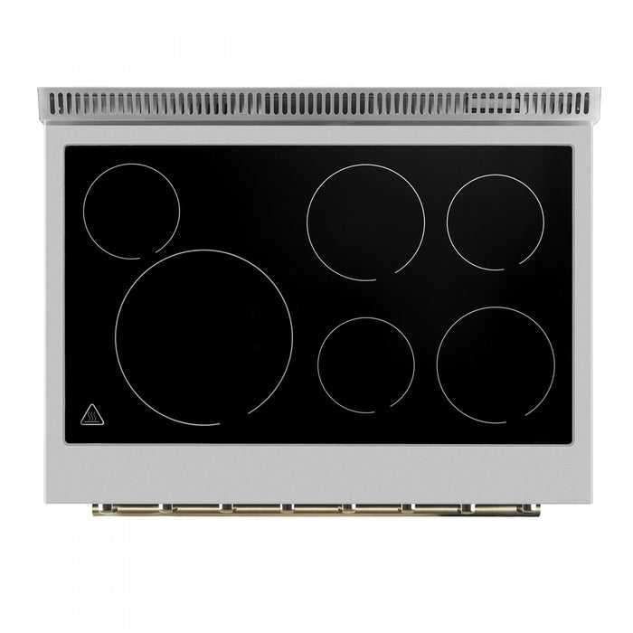 Forno Paolo 36 Inch Black Freestanding Electric Range, Black, 5.44 cu.ft., True Convection - FFSEL6011-36BLK