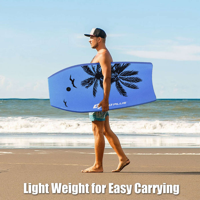 Goplus 41'' Super Lightweight Bodyboard Surfing W/leash Eps Core Boarding Ixpe Blue
