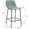 HOMCOM Bar Stools Set of 2, Microfiber Cloth Upholstered Bar Chairs