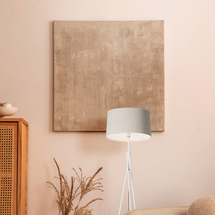 66\" White Sleek Crossed Legs Floor Lamp with Fabric Shade