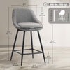 HOMCOM Swivel Bar Stools Set of 2 26" Counter Height Barstools, Dark Grey