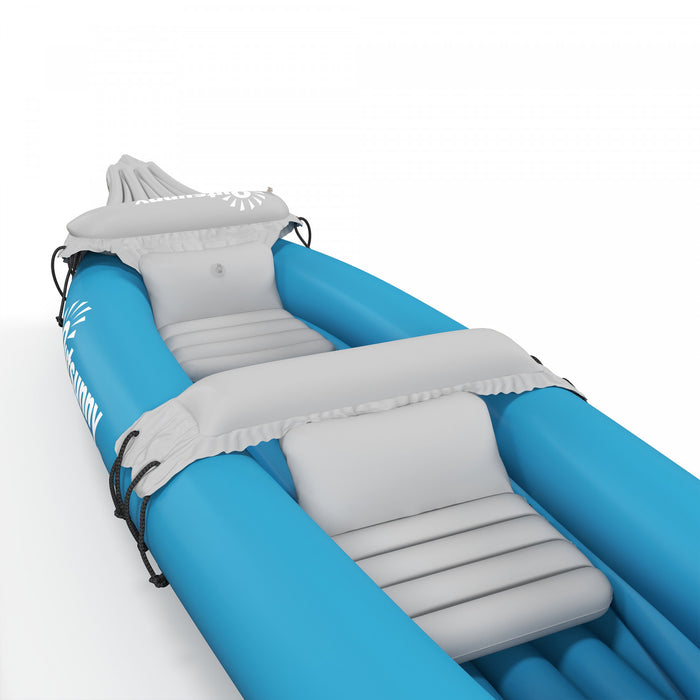 Outsunny 2-Person Inflatable Kayak Boat, Canoe Set With Air Pump, Blue