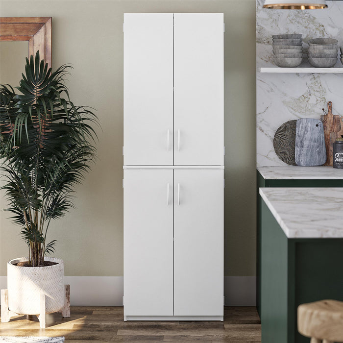 Ameriwood Home 72\" 4-Door Storage Cabinet - White