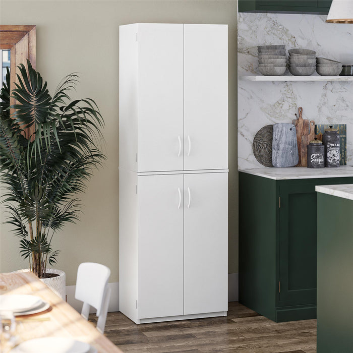 Ameriwood Home 72\" 4-Door Storage Cabinet - White