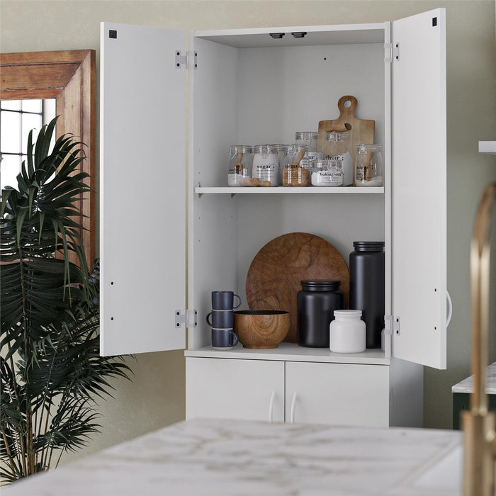 Ameriwood Home 72\" 4-Door Storage Cabinet - White