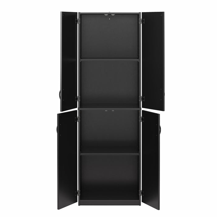 Ameriwood Home 72\" 4-Door Storage Cabinet - Black