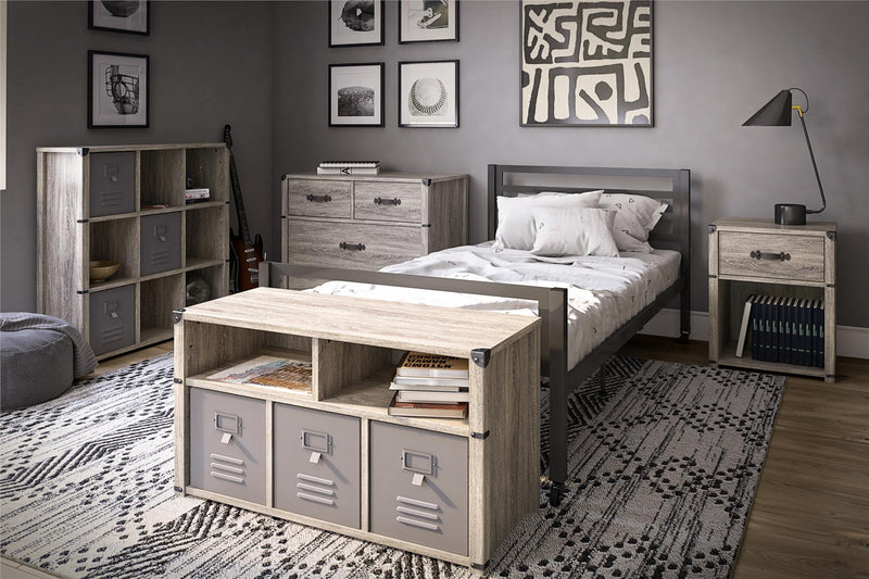 Little Seeds Nova Bedroom Storage Bench - Grey Oak