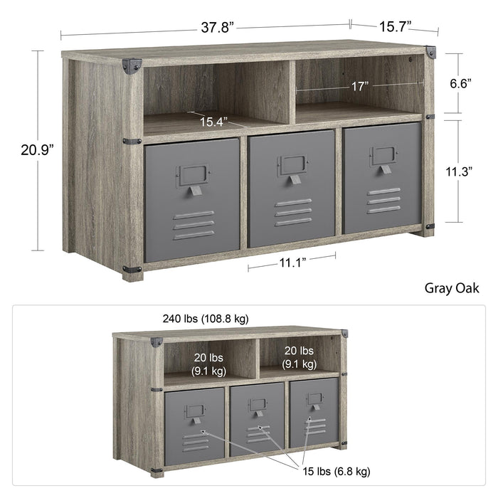 Little Seeds Nova Bedroom Storage Bench - Grey Oak