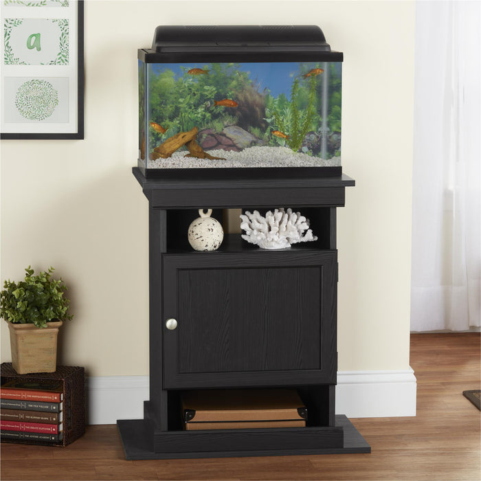 Ameriwood Home Flipper 10/20 Gallon Aquarium Terrarium Tank Stand - Black Oak
