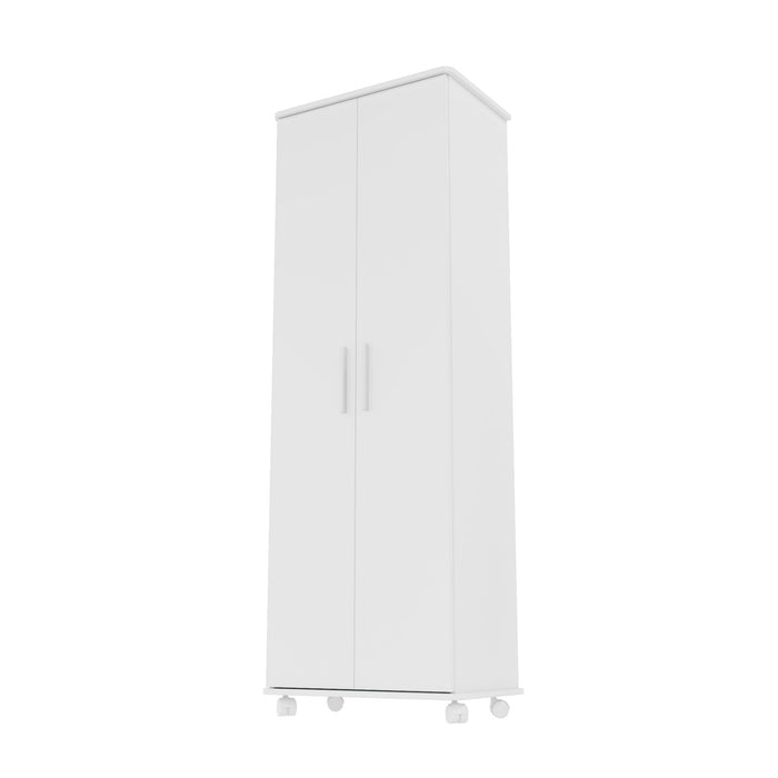Manhattan Comfort Innovative Catalonia Mobile Shoe Closet with 10 Shelves - White
