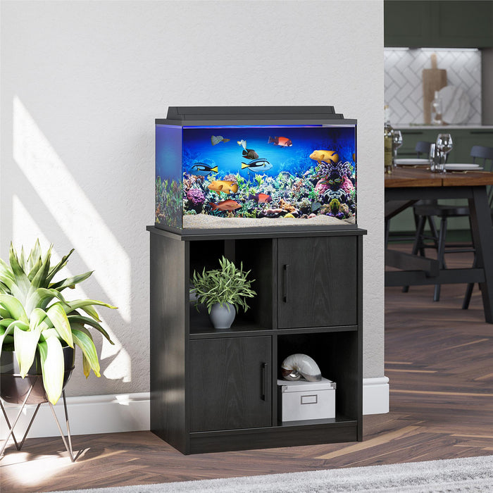 Ameriwood Home Dory 10/20 Gallon Aquarium Terrarium Tank Stand - Black Oak