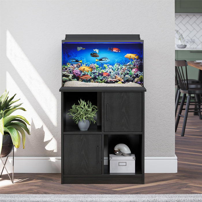 Ameriwood Home Dory 10/20 Gallon Aquarium Terrarium Tank Stand - Black Oak