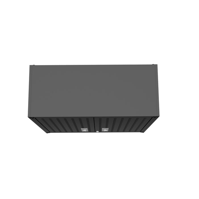 Manhattan Comfort Fortress 30\" Floating Textured Metal Garage Cabinet with Adjustable Shelves - Charcoal Grey