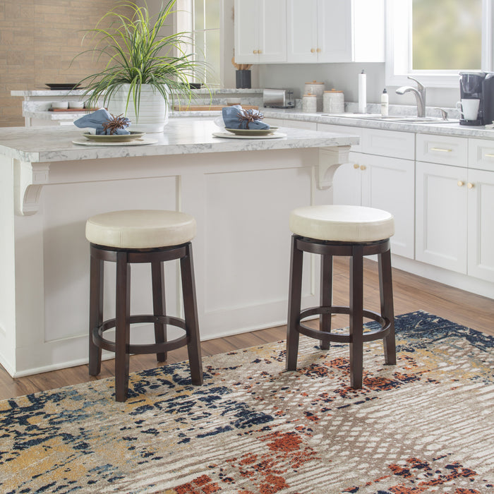 Maya Faux Leather Counter-Height Stool - Beige