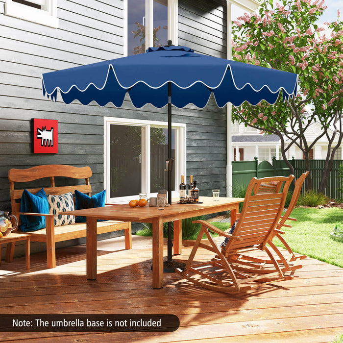 Costway 9 FT Patio Umbrella 2-Tier Market Table Umbrella with Sun-Protective Canopy Navy
