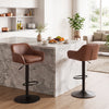 HOMCOM Bar Stools Set of 2 Adjustable Backrest, Brown