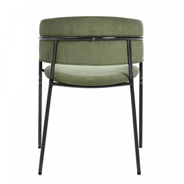 Ethan Set of 2 Modern Corduroy Upholstery Side Chair with Angled Legs and Adjustable Feet,Green Dining Chair