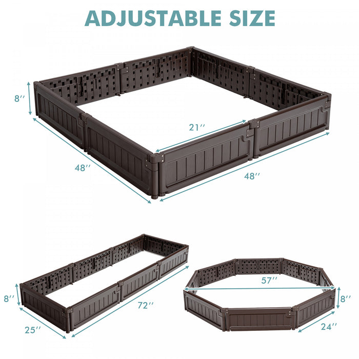 Costway Raised Garden Bed Kit Outdoor Planter Box Planting Flower Container Brown