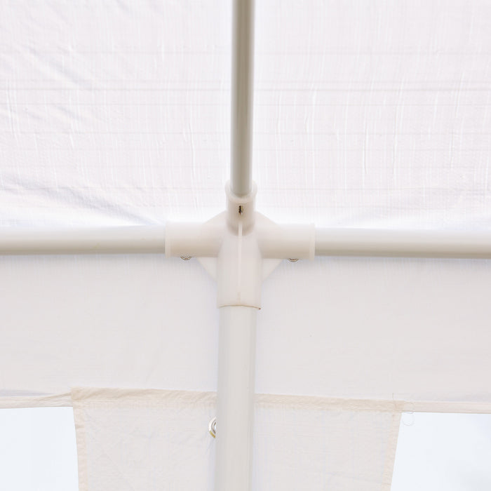 Outsunny 19'x9' Party Tent Gazebo Canopy Garden Sun Shade For Outdoor Event With Removable Mosquito Mesh Netting, White