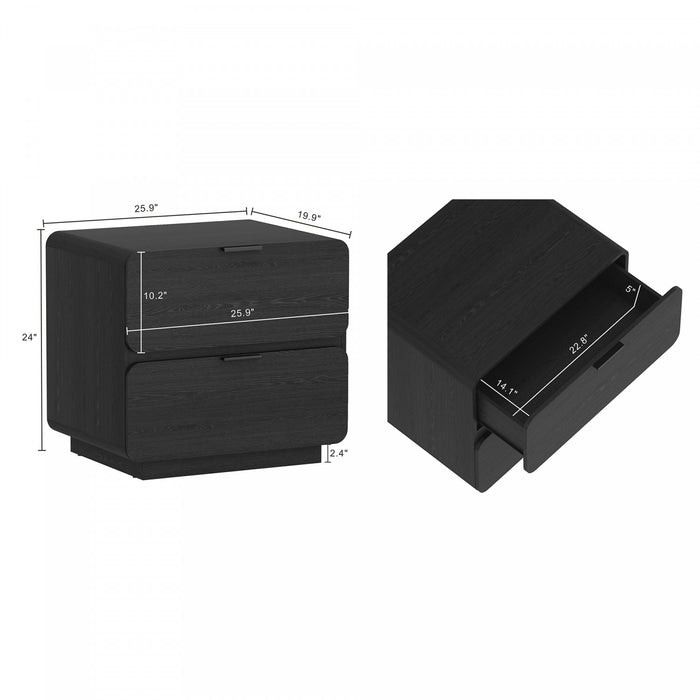 Chrystie Contemporary Modern 2-Piece Dresser and Nightstand in Black