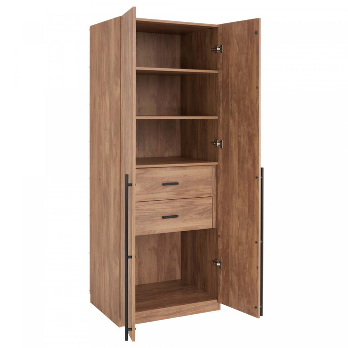 Lee Modern 32\" Wardrobe Closet in Golden Brown Armoire