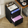 HOMCOM 2 Drawer File Cabinet with Lock Filing Cabinet for A4 Letter Black