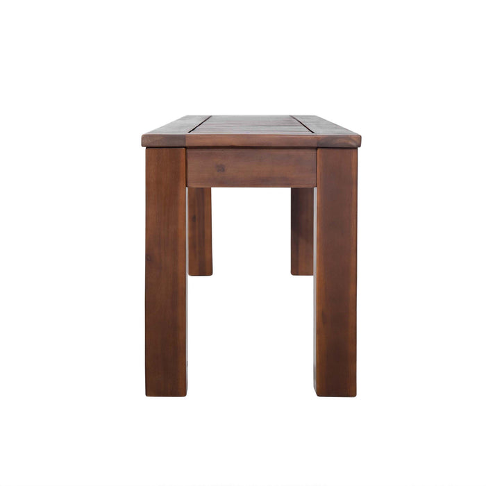 Georgia 61.75\" Slatted Acacia Wood Bench Set Of 2, Dark Brown