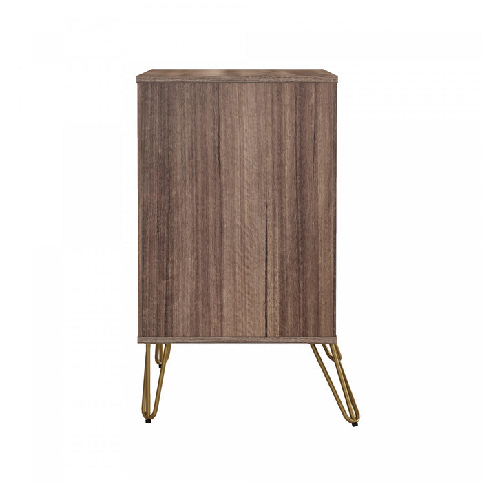 Avira Mid-Century Modern 35\" Dresser in Brown (3-Drawer)