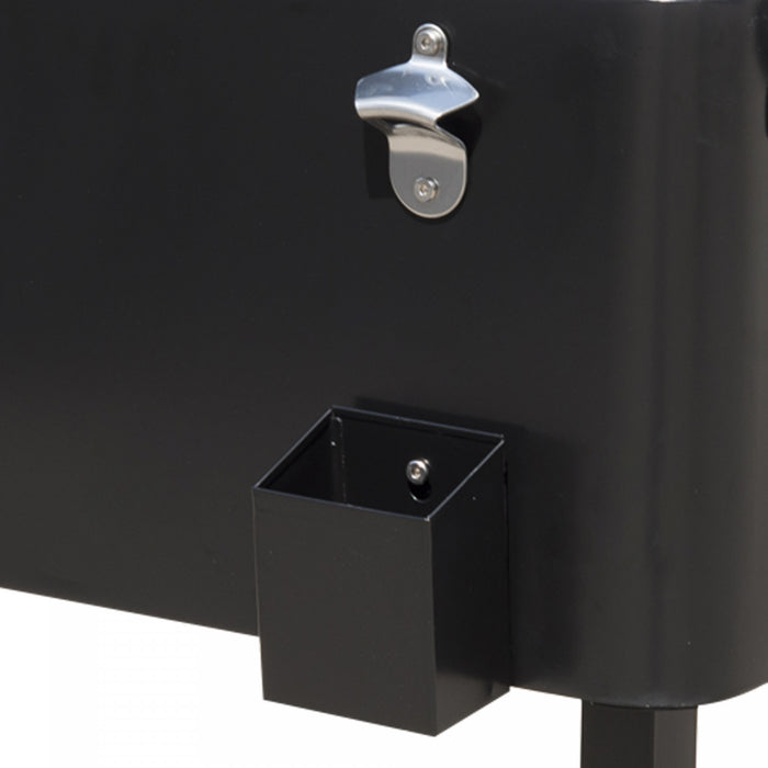 Outsunny 80 Quart Rolling Cooler Cart Portable Patio Ice Beer Beverage