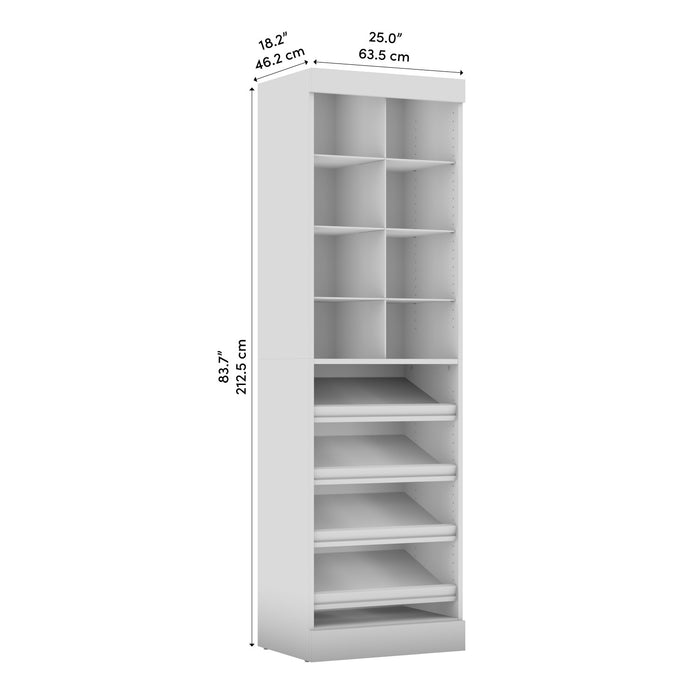 Bestar Pur 25 W Closet Shoe Organizer - Rustic Brown
