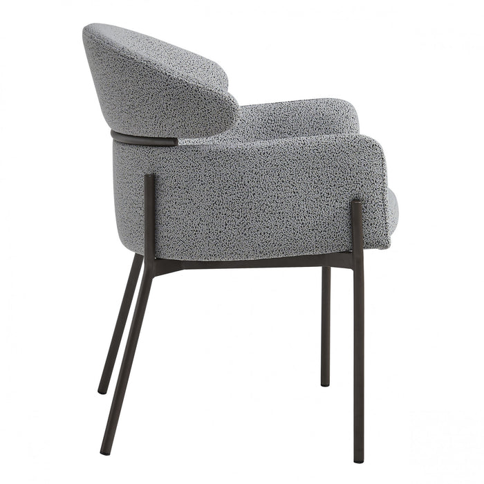 Fanny Modern Dining Chairs Set Of 2 With Upholstered Fabric Seating And Metal Frame,grey