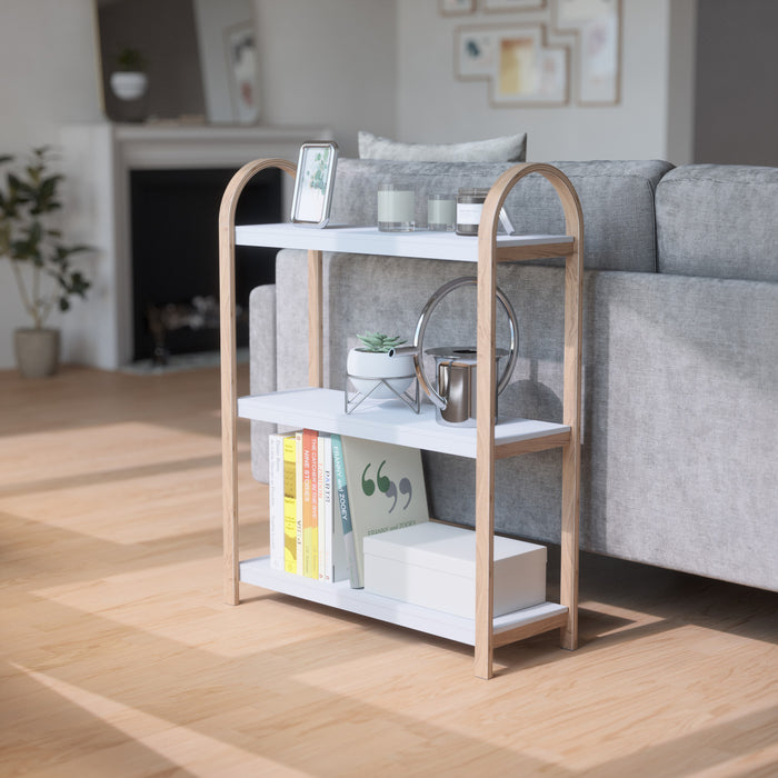 Umbra Modern Bellwood 3-Shelf Bookcase - White and Natural