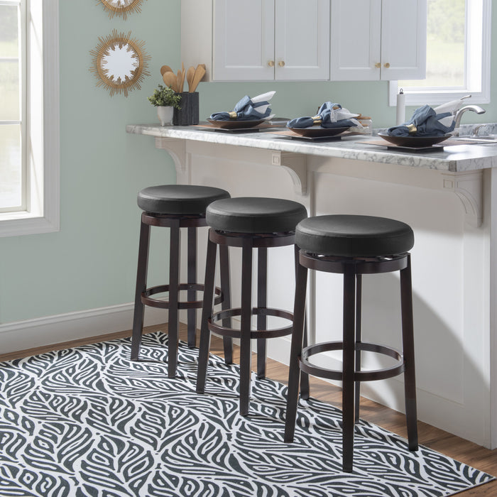 Maya Faux Leather Barstool - Black