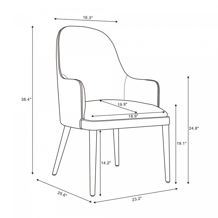 Drew Contemporary Wood Upholstered Armchair in Taupe