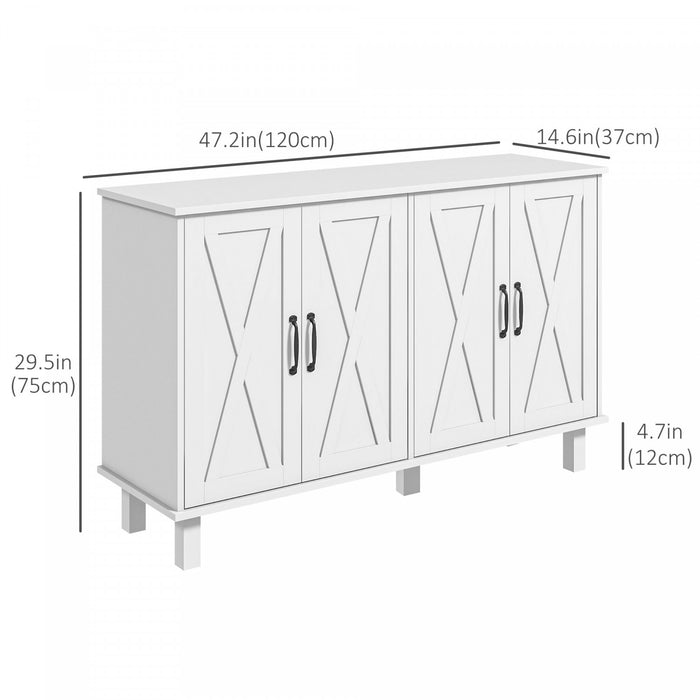 HOMCOM Coffee Bar Cabinet, Buffet Sideboard w/ Barn Doors, Adjustable Shelf