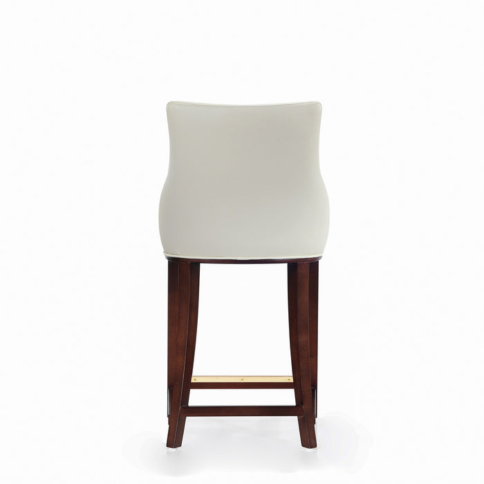 Shubert Modern Wood Upholstered Counter Stool in Ivory - Set of 2