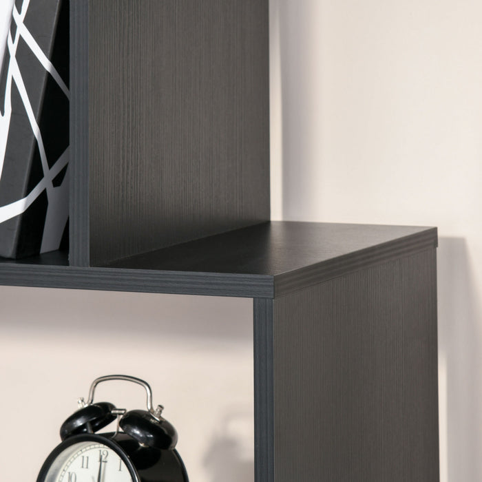 HOMCOM 6 Tier Bookshelf Storage Display Unit Organizer Room Divider Wood Black