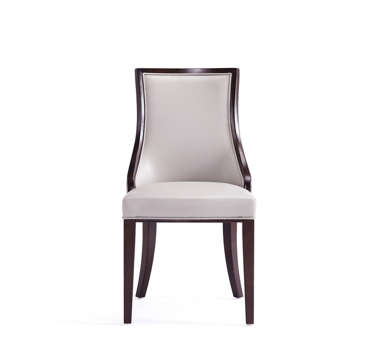 Grand Traditional Wood Upholstered Dining Chair in Light Gray - Set of 4