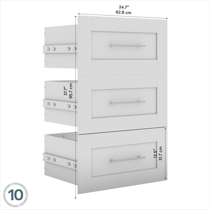 Bestar Pur 3-Drawer Set for Pur 25\" Closet Organizer - Black Walnut